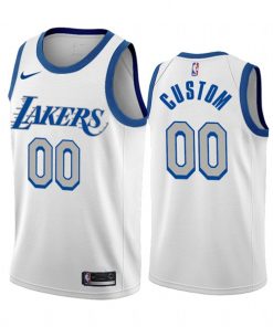 Men's Men's Los Angeles Lakers Customized White City Edition 2020-21 New Blue Silver Logo Stitched Jersey