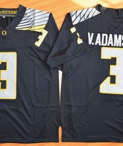 Ducks #3 Vernon Adams Jr. Olive Black(White No.) Stitched NCAA Jersey