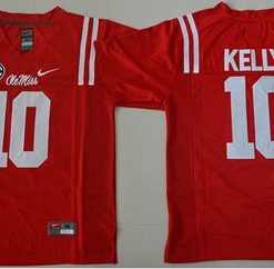 Rebels #10 Chad Kelly Red Stitched NCAA Jersey