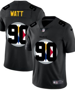 Men's Pittsburgh Steelers #90 T. J. Watt 2020 Black Shadow Logo Limited Stitched NFL Jersey