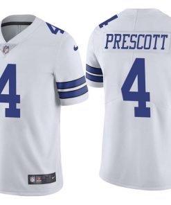 Men's Nike Dallas Cowboys #4 Dak Prescott White Stitched NFL Vapor Untouchable Limited Jersey