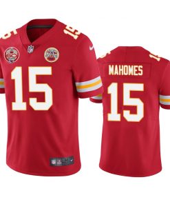 Men's Kansas City Chiefs #15 Patrick Mahomes Red 2019 60th Anniversary Limited Stitched NFL Jersey