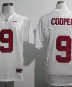 Crimson Tide #9 Amari Cooper White SEC Patch Stitched NCAA Jersey