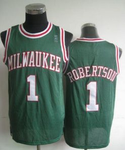 Bucks #1 Oscar Robertson Green Throwback Stitched NBA Jersey