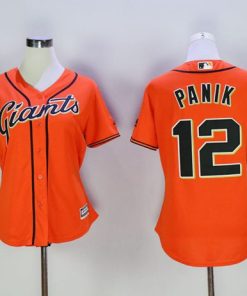 Giants #12 Joe Panik Orange Women's Alternate Stitched MLB Jersey