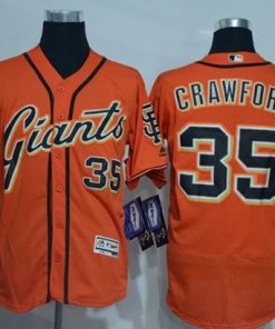 Giants #35 Brandon Crawford Orange Flexbase Authentic Collection Stitched MLB jerseys