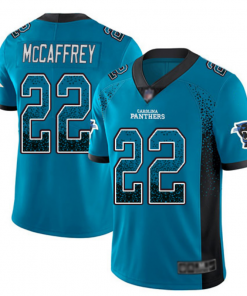 Men's Carolina Panthers #22 Christian McCaffrey Blue Drift Fashion Color Rush Limited Stitched NFL Jersey