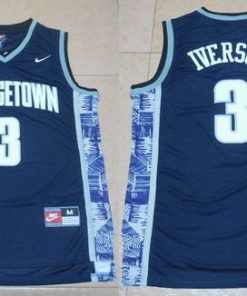 Hoyas #3 Allen Iverson Navy Blue New Basketball Stitched NCAA Jersey