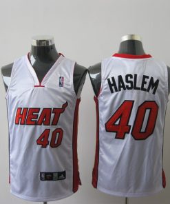 Heat #40 Udonis Haslem White Stitched NBA Jersey