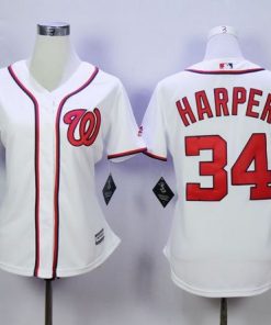 Nationals #34 Bryce Harper White Women's Fashion Stitched MLB Jersey