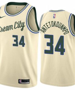 Men's Nike Milwaukee Bucks #34 Giannis Antetokounmpo City Edition Stitched NBA Jersey