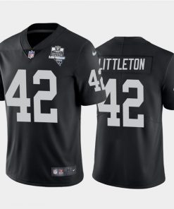 Men's Oakland Raiders Black #42 Cory Littleton 2020 Inaugural Season Vapor Limited Stitched NFL Jersey