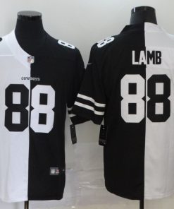 Men's Dallas Cowboys #88 CeeDee Lamb Black White Split 2020 Stitched Jersey