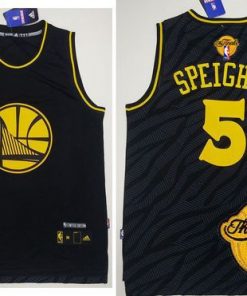 Warriors #5 Marreese Speights Black Precious Metals Fashion The Finals Patch Stitched NBA Jersey