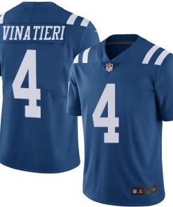 Nike Colts #4 Adam Vinatieri Royal Blue Men's Stitched NFL Limited Rush Jersey