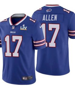 Men's Buffalo Bills #17 Josh Allen Blue 2021 Super Bowl LV Stitched NFL Jersey