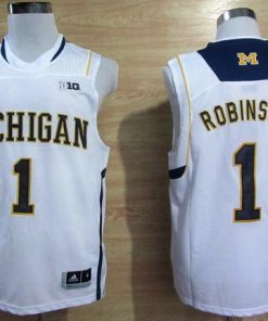 Wolverines #1 Glenn Robinson III White Basketball Stitched NCAA Jersey