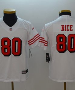 Youth NFL San Francisco 49ers #80 Jerry Rice White Vapor Untouchable Limited Stitched Jersey