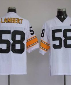 Mitchell & Ness Steelers #58 Jack Lambert White Stitched Throwback NFL Jersey