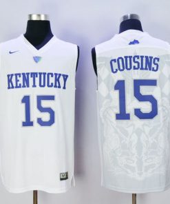 Wildcats #15 DeMarcus Cousins White Basketball Stitched NCAA Jersey