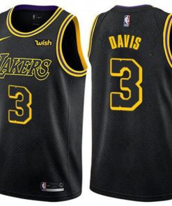 Men's Los Angeles Lakers #3 Anthony Davis Black Stitched NBA Jersey