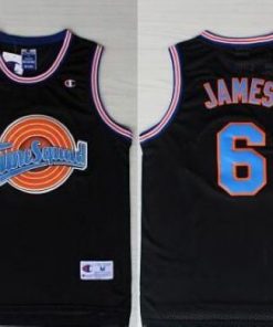 Space Jam Tune Squad #6 James Black Stitched Basketball Jersey