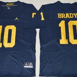 Wolverines #10 Tom Brady Navy Blue Jordan Brand Elite Stitched NCAA Jersey