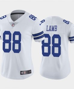 Women's Cowboys #88 CeeDee Lamb White Vapor Untouchable Limited Stitched NFL Jersey (Size run smaller, add size up)