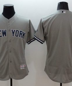 Yankees Blank Grey Flexbase Authentic Collection Stitched MLB Jersey