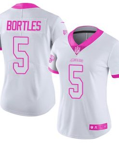 Nike Jaguars #5 Blake Bortles White/Pink Women's Stitched NFL Limited Rush Fashion Jersey
