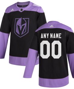 Men's Vegas Golden Knights Adidas Black Hockey Fights Cancer Custom Practice NHL Stitched Jersey