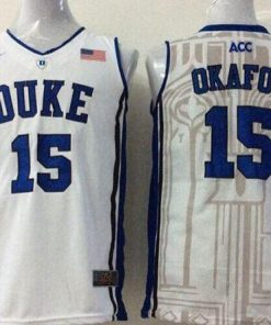Blue Devils #15 Jahlil Okafor White Basketball Stitched NCAA Jersey