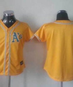 Athletics Blank Yellow Alternate Cool Base Women's Stitched MLB Jersey