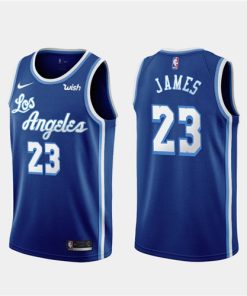 Men's Los Angeles Lakers #23 LeBron James Blue Stitched NBA Jersey
