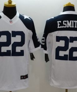 Nike Cowboys #22 Emmitt Smith White Thanksgiving Throwback Men's Stitched NFL Limited Jersey