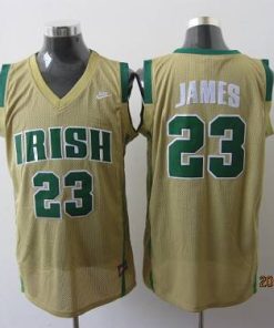 Fighting Irish #23 Lebron James Earth Yellow Basketball Stitched NCAA Jersey