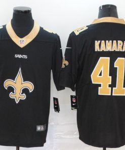 Men's New Orleans Saints #41 Alvin Kamara Black 2020 Team Big Logo Limited Stitched Jersey
