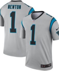 Men's Carolina Panthers #1 Cam Newton Silver Inverted Legend Jersey