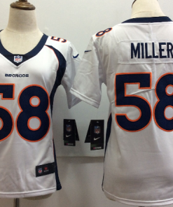 Women's Nike Denver Broncos #58 Von Miller White Untouchable Limited Stitched NFL Jersey