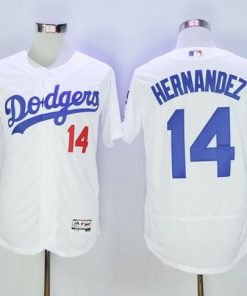 Dodgers #14 Enrique Hernandez White Flexbase Authentic Collection Stitched MLB Jersey