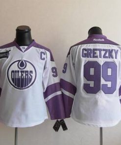 Oilers #99 Wayne Gretzky White/Purple Women's Thanksgiving Edition Stitched NHL Jersey