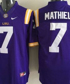 LSU Tigers #7 Tyrann Mathieu Purple Stitched NCAA Jersey