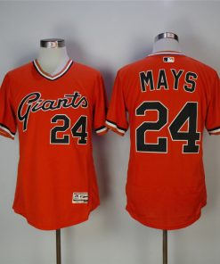 Men's San Francisco Giants #24 Willie Mays Orange Throwback Flexbase Stitched MLB Jersey