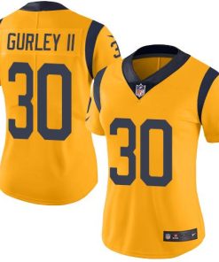 Nike Rams #30 Todd Gurley II Gold Women's Stitched NFL Limited Rush Jersey