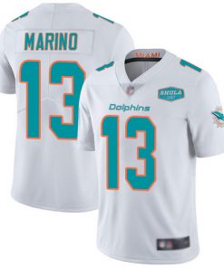 Men's Miami Dolphins #13 Dan Marino White With 347 Shula Patch 2020 Vapor Untouchable Limited Stitched NFL Jersey