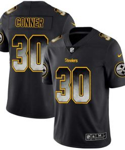 Men's Nike Pittsburgh Steelers #30 James Conner Black 2019 Smoke Fashion Limited Stitched NFL Jersey
