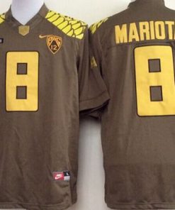 Ducks #8 Marcus Mariota Olive Limited Stitched NCAA Jersey
