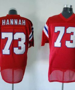 Mitchell And Ness Patriots #73 John Hannah Red Stitched Throwback NFL Jersey
