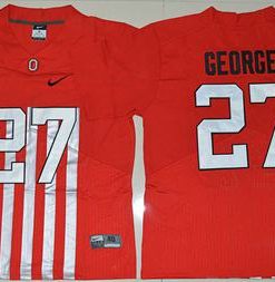Buckeyes #27 Eddie George Red Alternate Elite Stitched NCAA Jersey