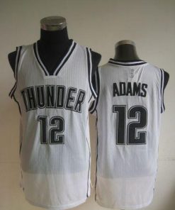 Thunder #12 Steven Adams White on White Stitched NBA Jersey